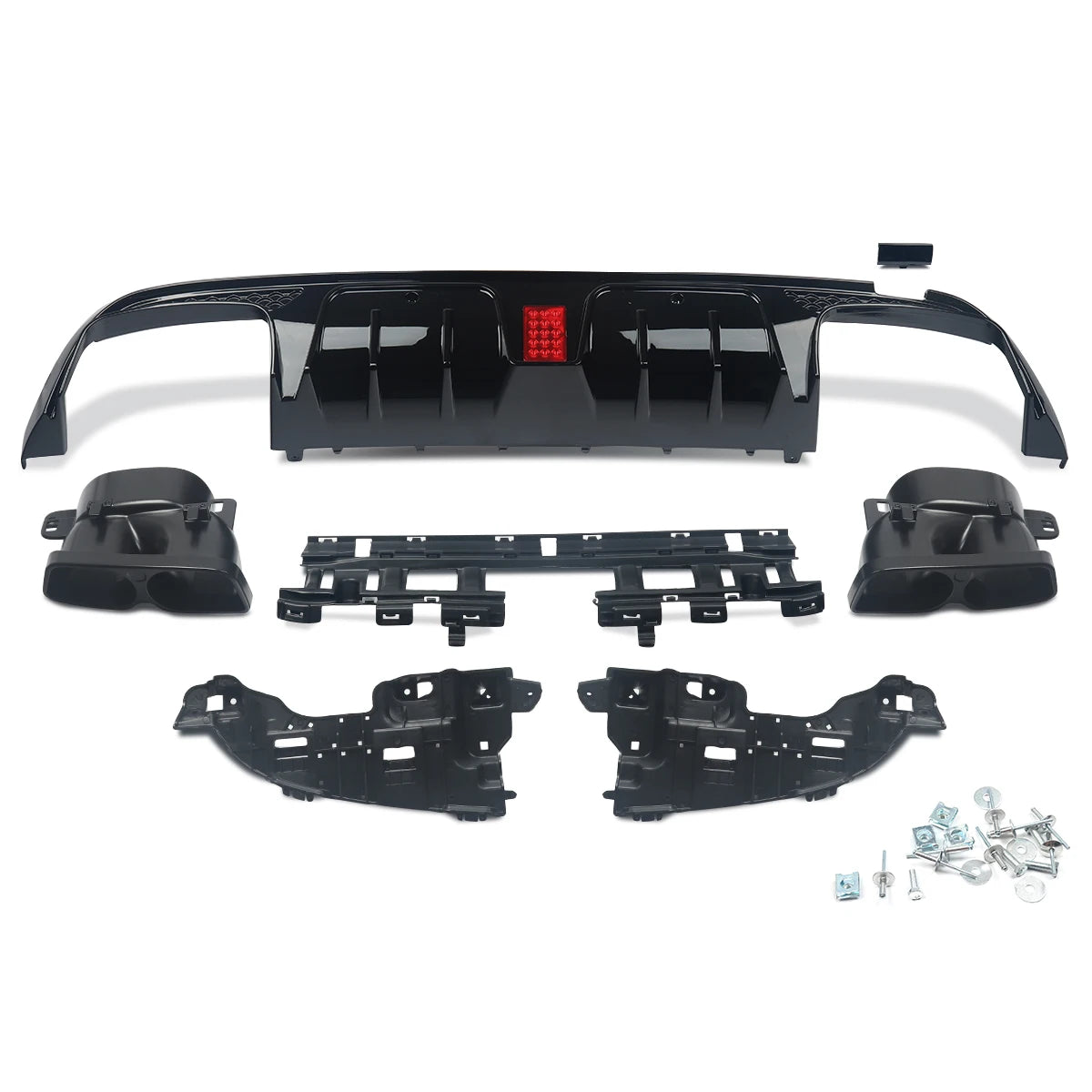 Heckdiffusor im Carbon-Look oder Schwarz für Mercedes C63/C63S/C43 AMG W205 Limousine (2015–2021) – inkl. Endrohrblenden