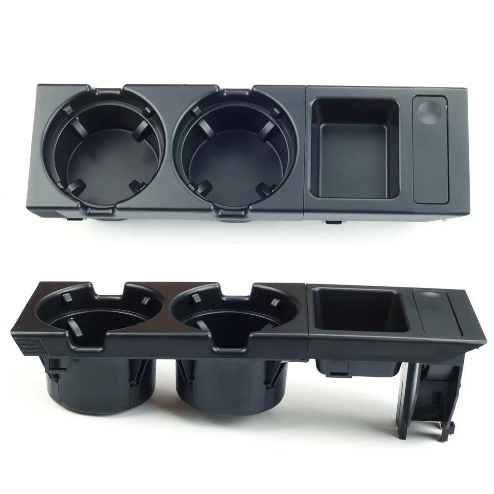 Doppelter Getränkehalter / Ablagefach Mittelkonsole für BMW 3er E46 (1998–2006) – Cup Holder + Münzfach, Ersatz für OEM 51168217953 / 51168217955