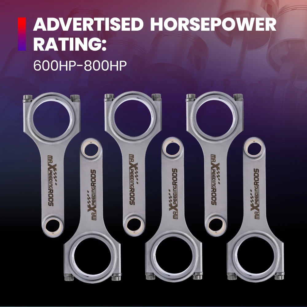 Maxspeeding Rods Pleuelstangen Set für Toyota Supra 2JZ / 2JZ-GE / 2JZ-GTE Motor – 142 mm Schmiedestahl EN24 (4340) mit ARP 2000 Schrauben – TÜV-geprüft