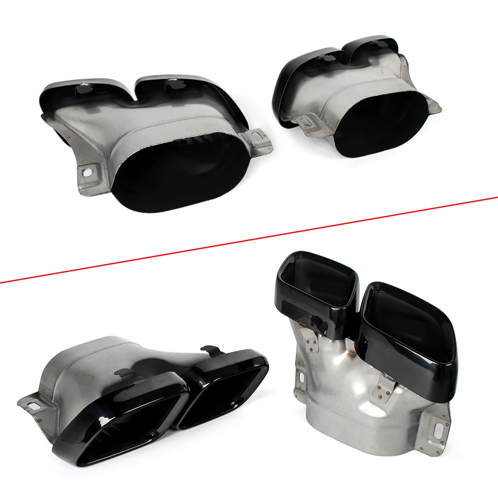 Heckdiffusor mit Endrohren für Mercedes C-Klasse W205 AMG-Line (2014–2021) – Limousine – Schwarz lackiert