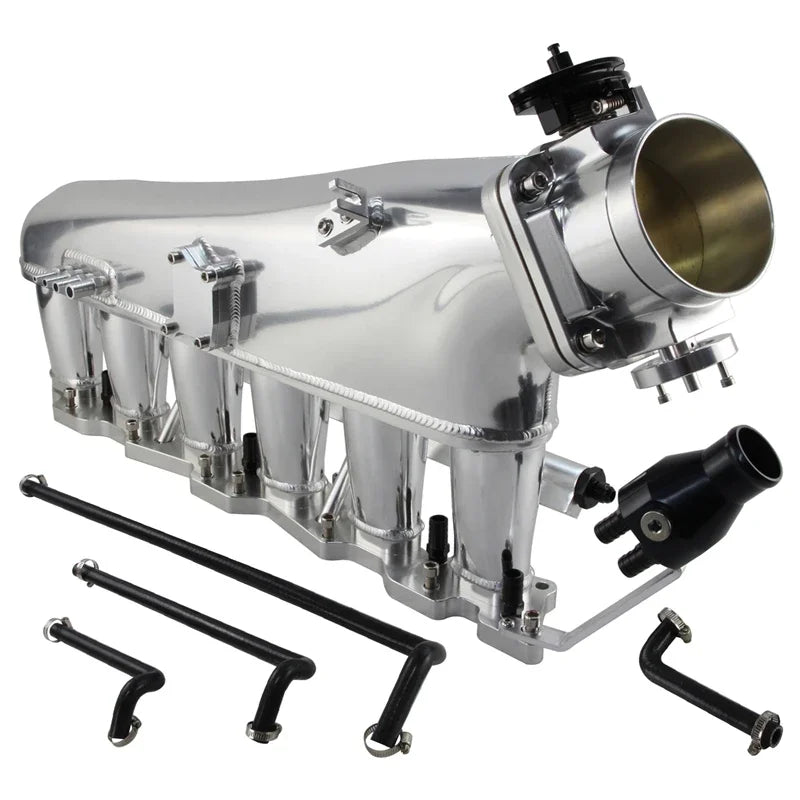 Ansaugbrücke + Kraftstoffrail + 90mm Drosselklappe für Nissan Skyline R32 RB20DET (1989–1994) – Aluminium Billet Intake Kit für RB20 2.0L Turbo