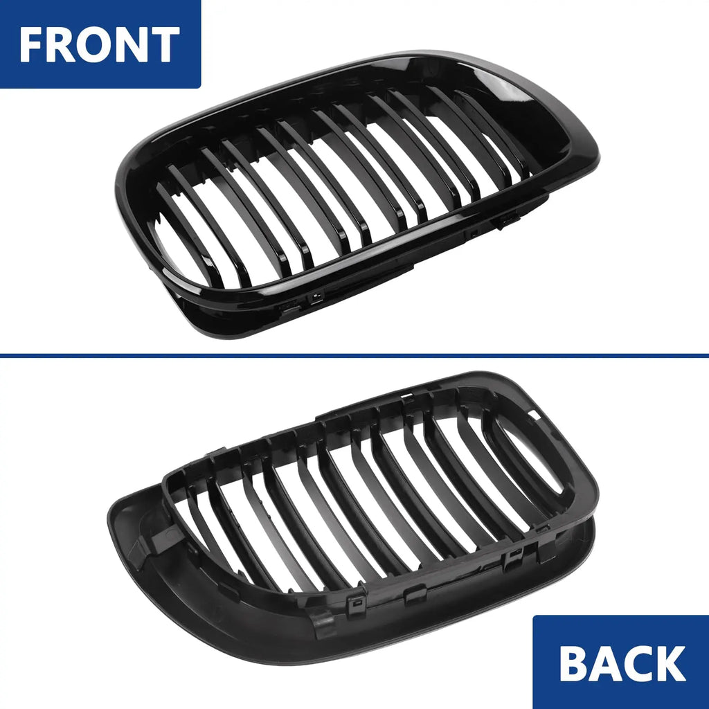 Doppelsteg-Nieren / Frontgrill in Schwarz für BMW 3er E46 Limousine (2002–2005) – Kühlergrill Set links & rechts, 320i / 325i / 325xi / 330i / 330xi