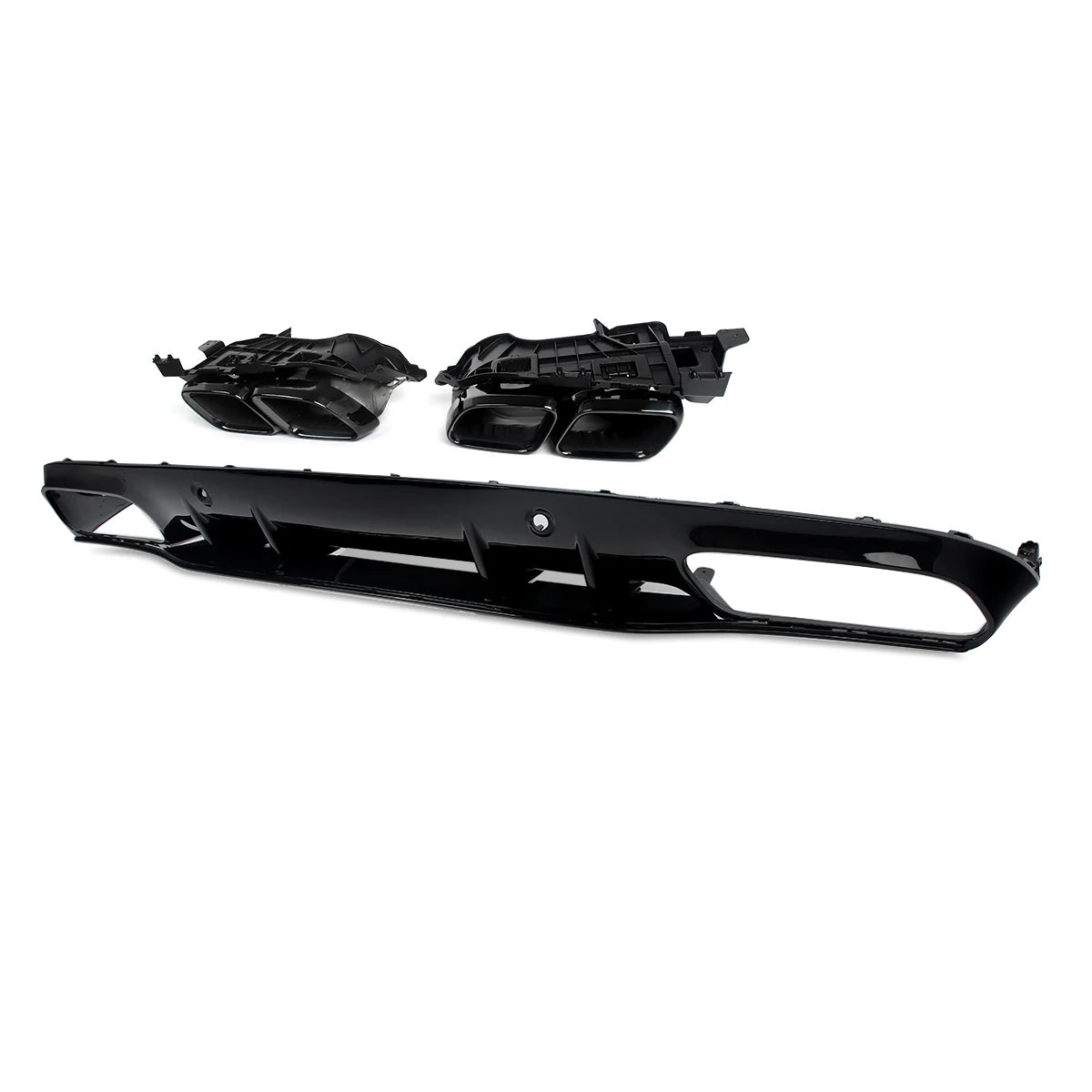 Heckdiffusor mit Endrohren im C63 Style für Mercedes-Benz C-Klasse C205 / A205 Coupé & Cabrio (2015–2018) – nur für AMG-Line Stoßstange