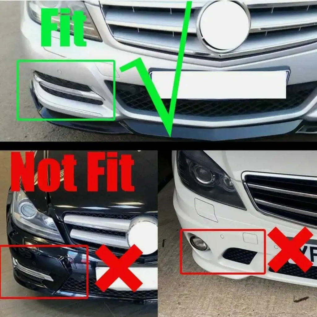 Frontspoiler Lippe im Carbon-Look für Mercedes-Benz C-Klasse W204 (Facelift 2011–2014) – C63 AMG Style Splitter / Frontlippe für Limousine