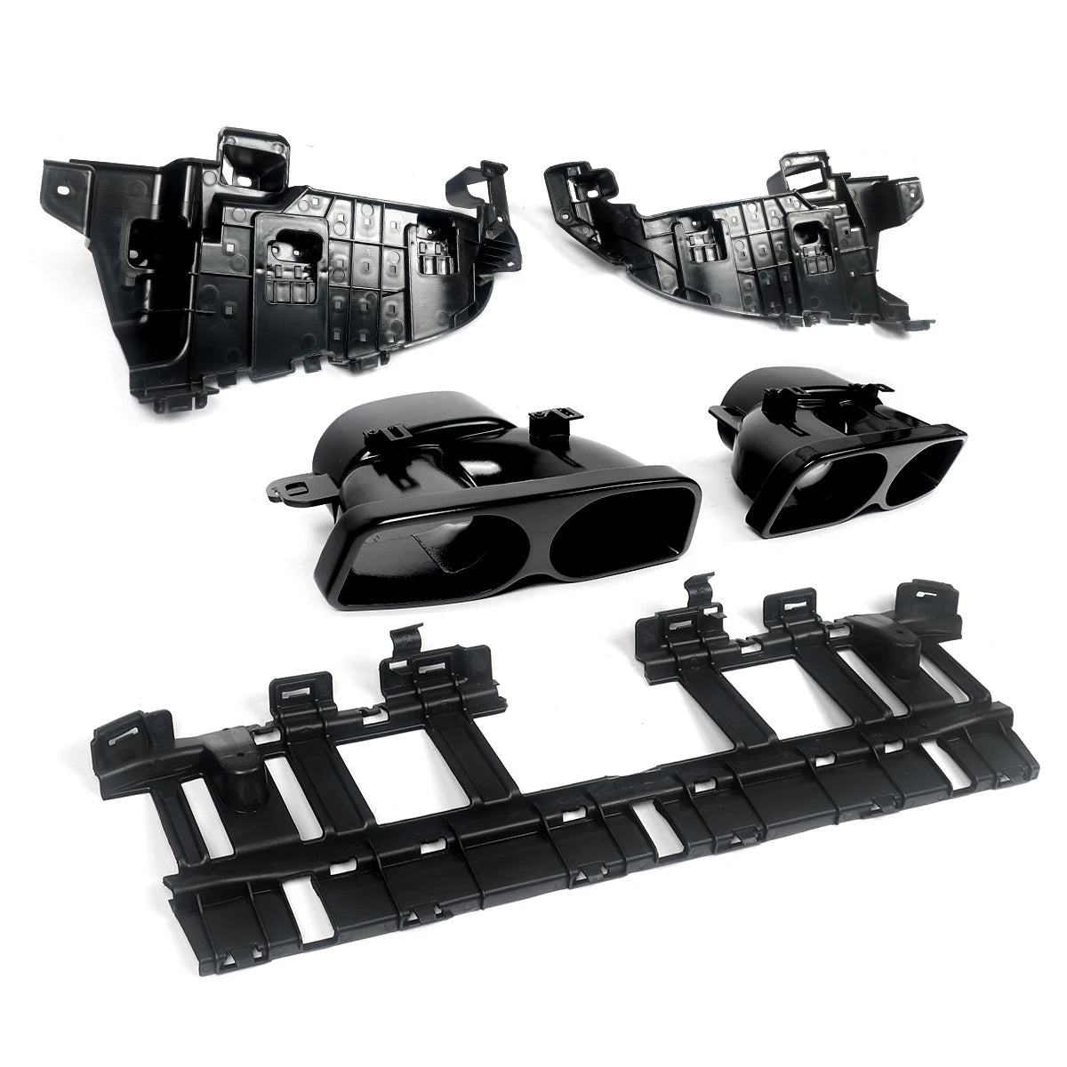 Heckdiffusor im Carbon-Look oder Schwarz für Mercedes C63/C63S/C43 AMG W205 Limousine (2015–2021) – inkl. Endrohrblenden