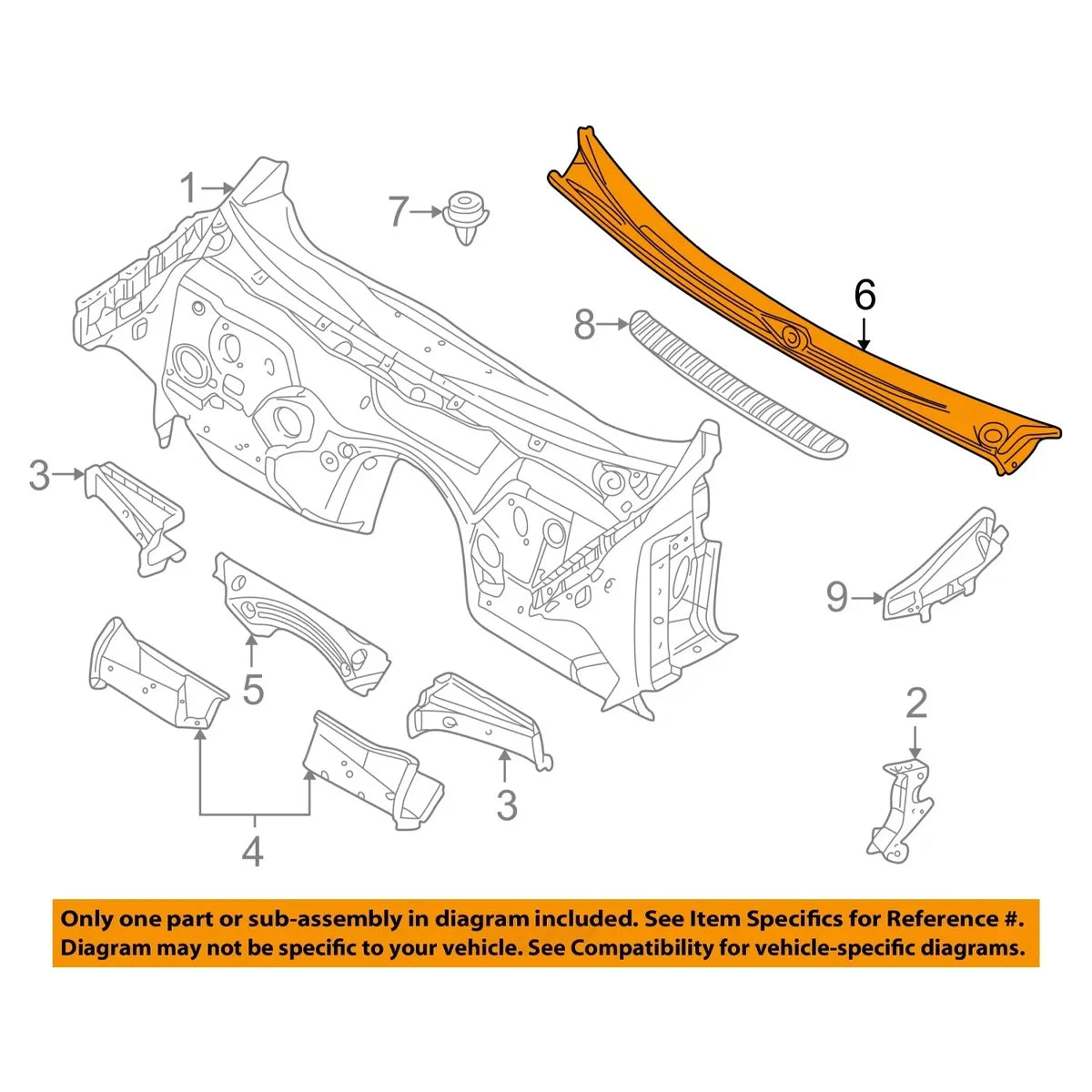 Frontscheiben-Wischerabdeckung / Wasserabweiser (Cowl Cover Panel) Passend für BMW E46 Limousine (1997–2006) – z. B. 323i, 325i, 328i, 330i, M3 (nur Limousine, kein Coupé oder Cabrio)