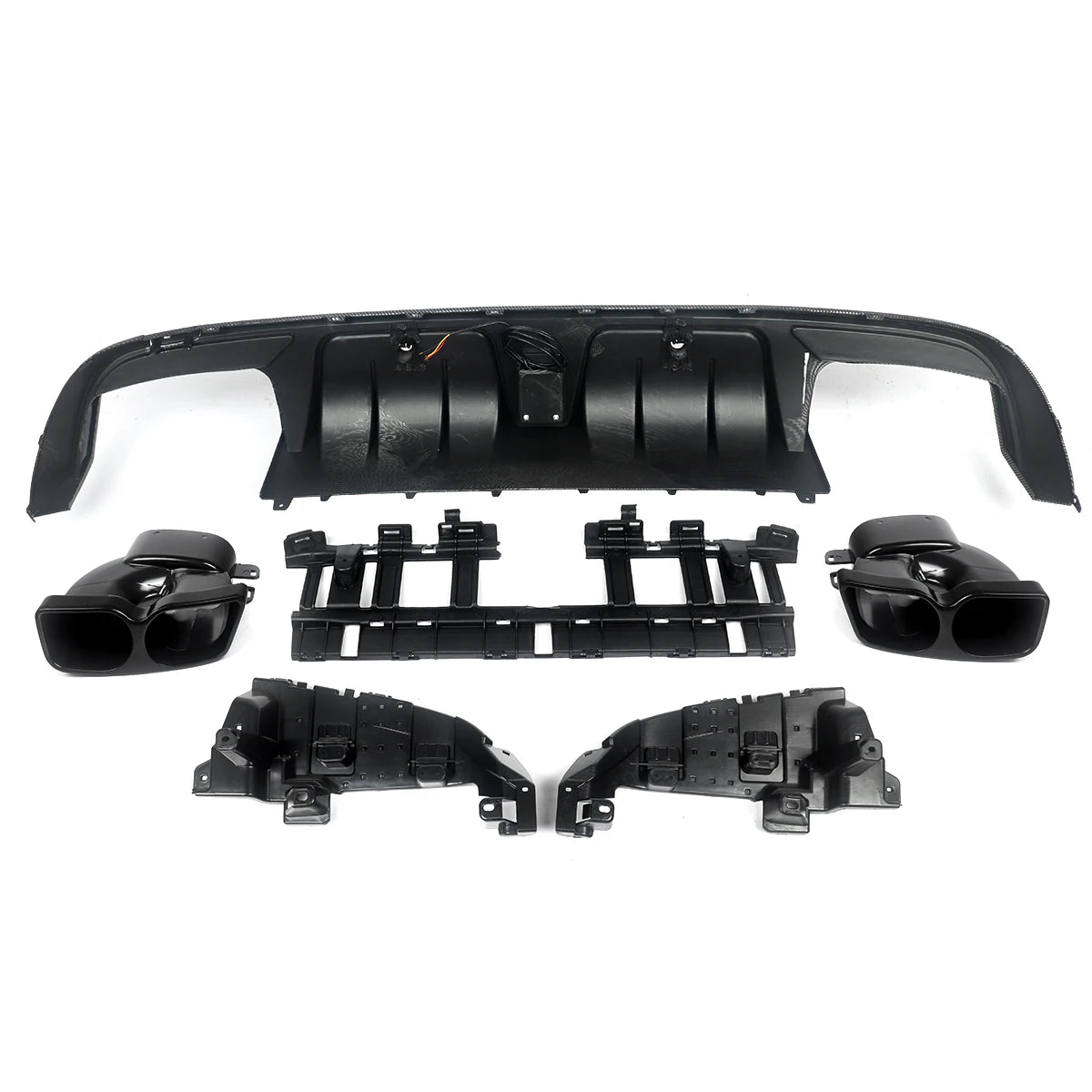 Heckdiffusor im Carbon-Look oder Schwarz für Mercedes C63/C63S/C43 AMG W205 Limousine (2015–2021) – inkl. Endrohrblenden