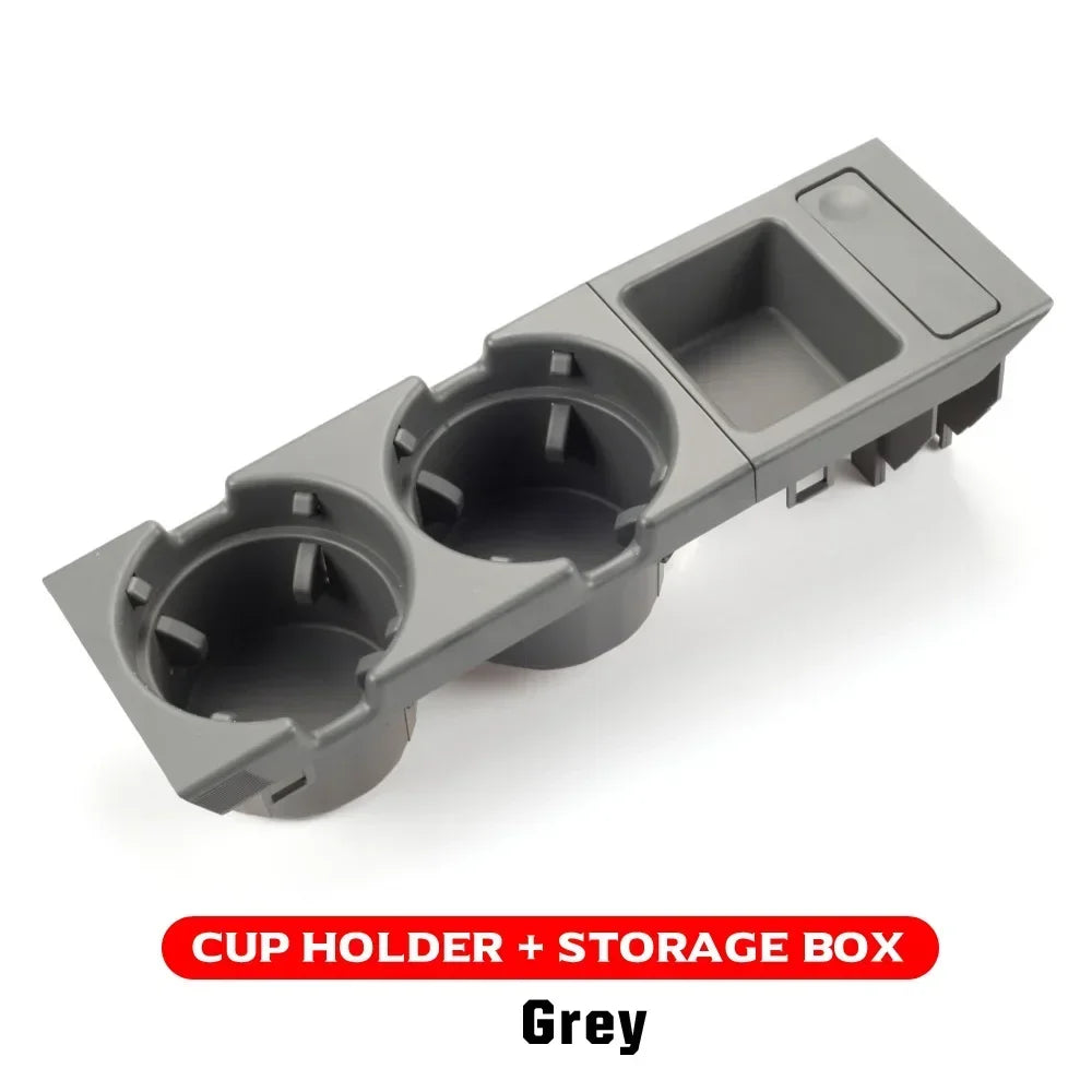 Doppelter Getränkehalter / Ablagefach Mittelkonsole für BMW 3er E46 (1998–2006) – Cup Holder + Münzfach, Ersatz für OEM 51168217953 / 51168217955