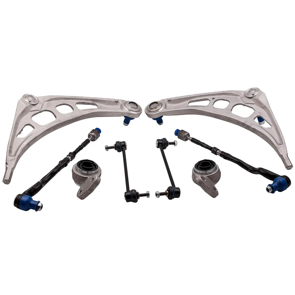 Maxspeeding Rods 8-teiliges Querlenker-Set vorne links + rechts für BMW 3er E46 (1998–2008) & Z4 E85 (2003–2009) – Aluminium Querlenker & Lagerbock-Kit