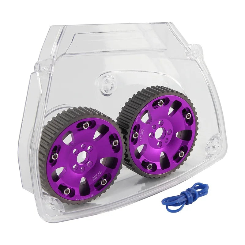 Nockenwellenräder + Zahnriemenabdeckung aus Polycarbonat für Nissan Skyline R32 / R33 RB25DET (1989–1998) – Cam Gear Pulleys & Timing Belt Cover