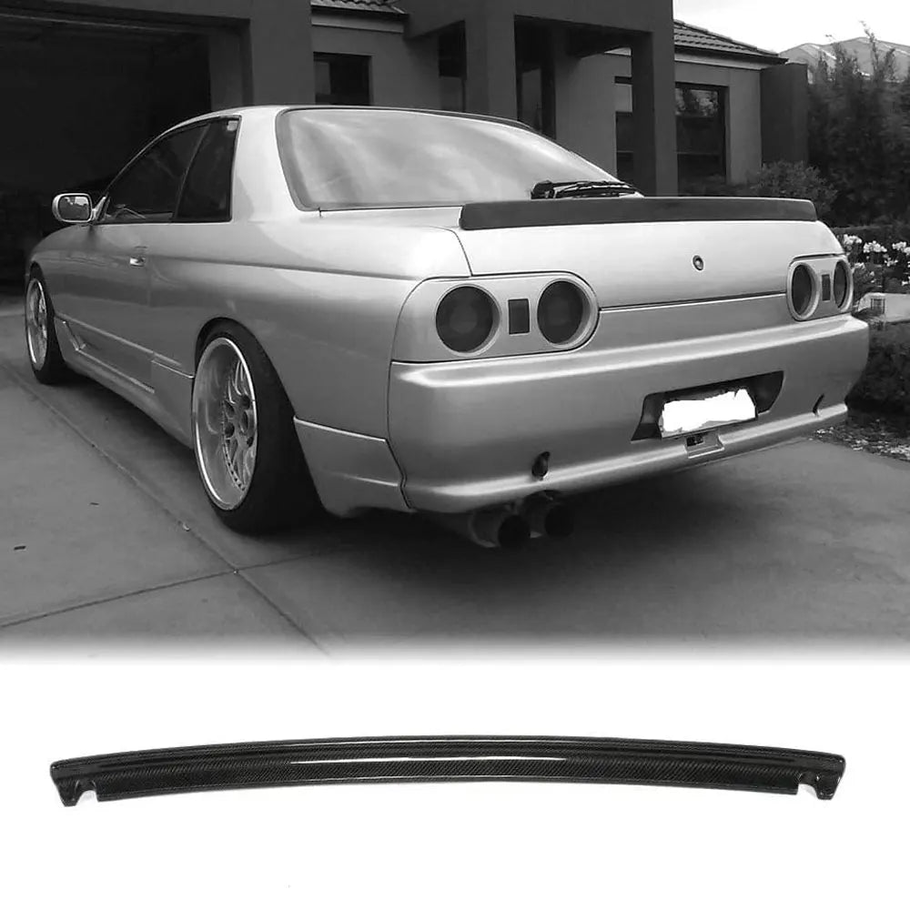 Carbon Heckspoiler / Kofferraumlippe im Nismo-Stil für Nissan Skyline R32 GTR (1989–1994) – 2x2 Twill Echt-Carbon, Hochglanz-Finish
