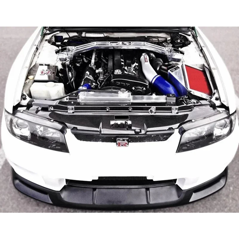 Carbon Kühlerabdeckung im Garage Defend Style für Nissan Skyline R33 (1993–1998) – Echt-Carbon Radiator Cooling Panel Hochglanz