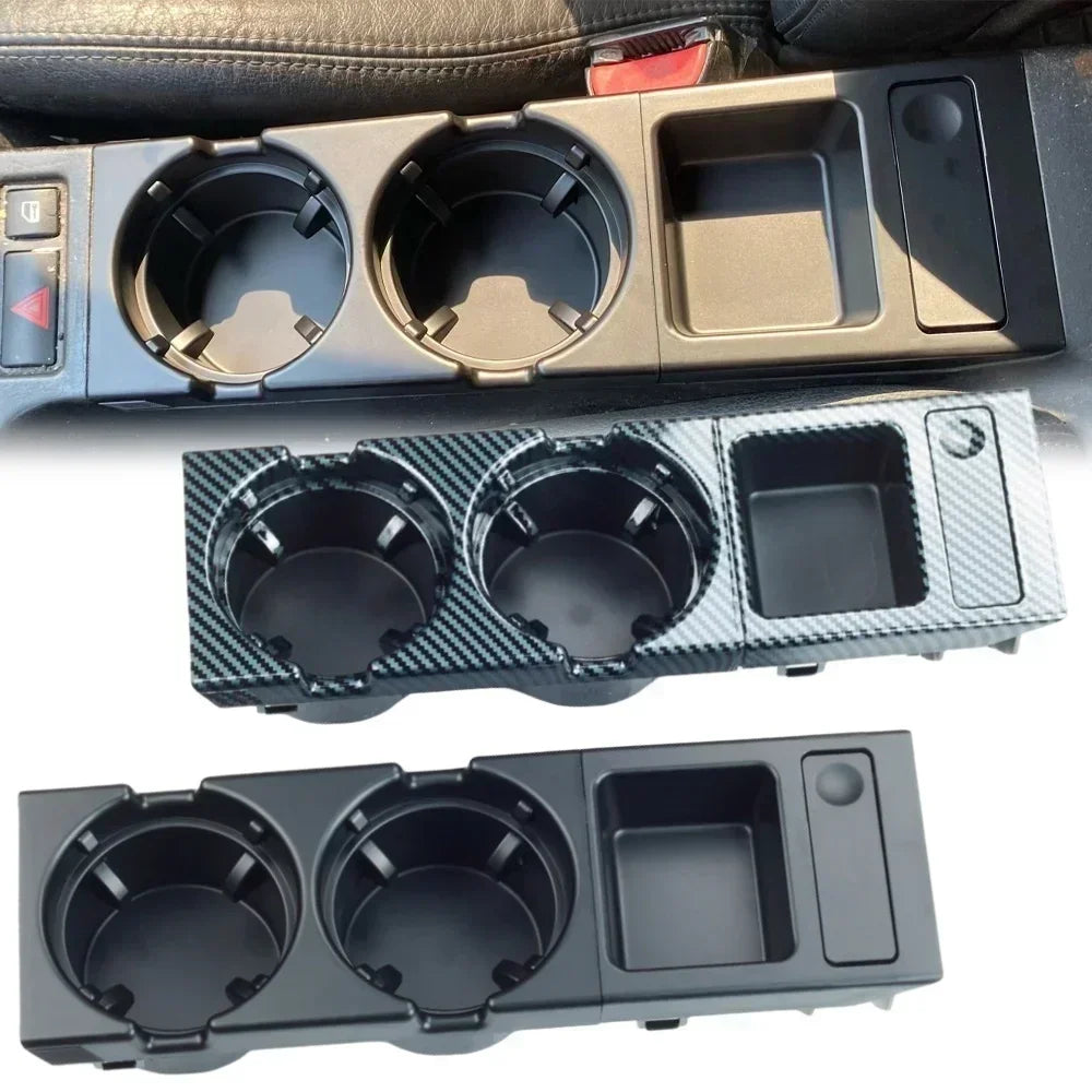 Doppelter Getränkehalter / Ablagefach Mittelkonsole für BMW 3er E46 (1998–2006) – Cup Holder + Münzfach, Ersatz für OEM 51168217953 / 51168217955