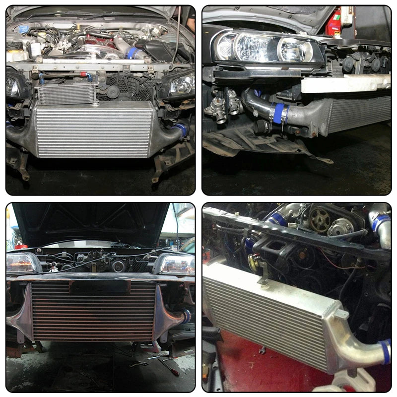 Ladeluftkühler-Rohrleitungskit (Front-Mount) passend für **Nissan Skyline R33 / R34 GTR RB26DETT**, erhältlich in **Schwarz / Rot / Blau**