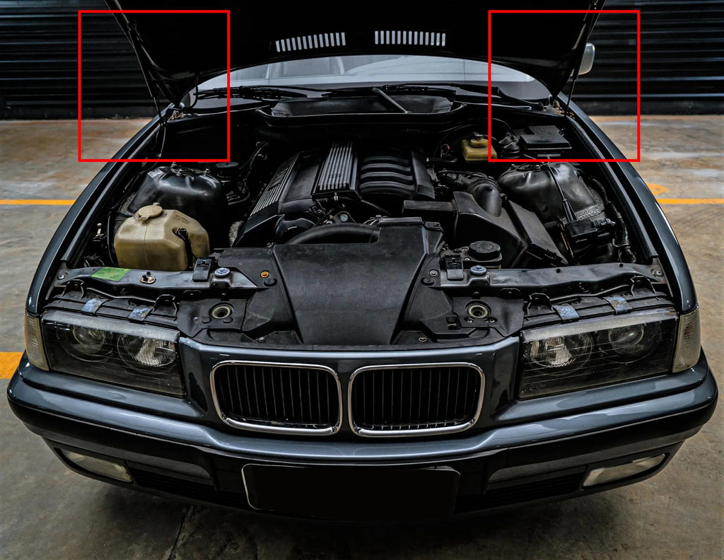 Motorhauben-Gasdruckdämpfer / Haubenlift für BMW 3er E36 Coupé & Cabrio (1992–1999) – 280N | Länge 415 mm | Ersatz für OEM 51238119558 / 51238199558