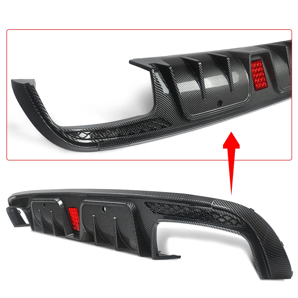 Heckdiffusor im Carbon-Look oder Schwarz für Mercedes C63/C63S/C43 AMG W205 Limousine (2015–2021) – inkl. Endrohrblenden