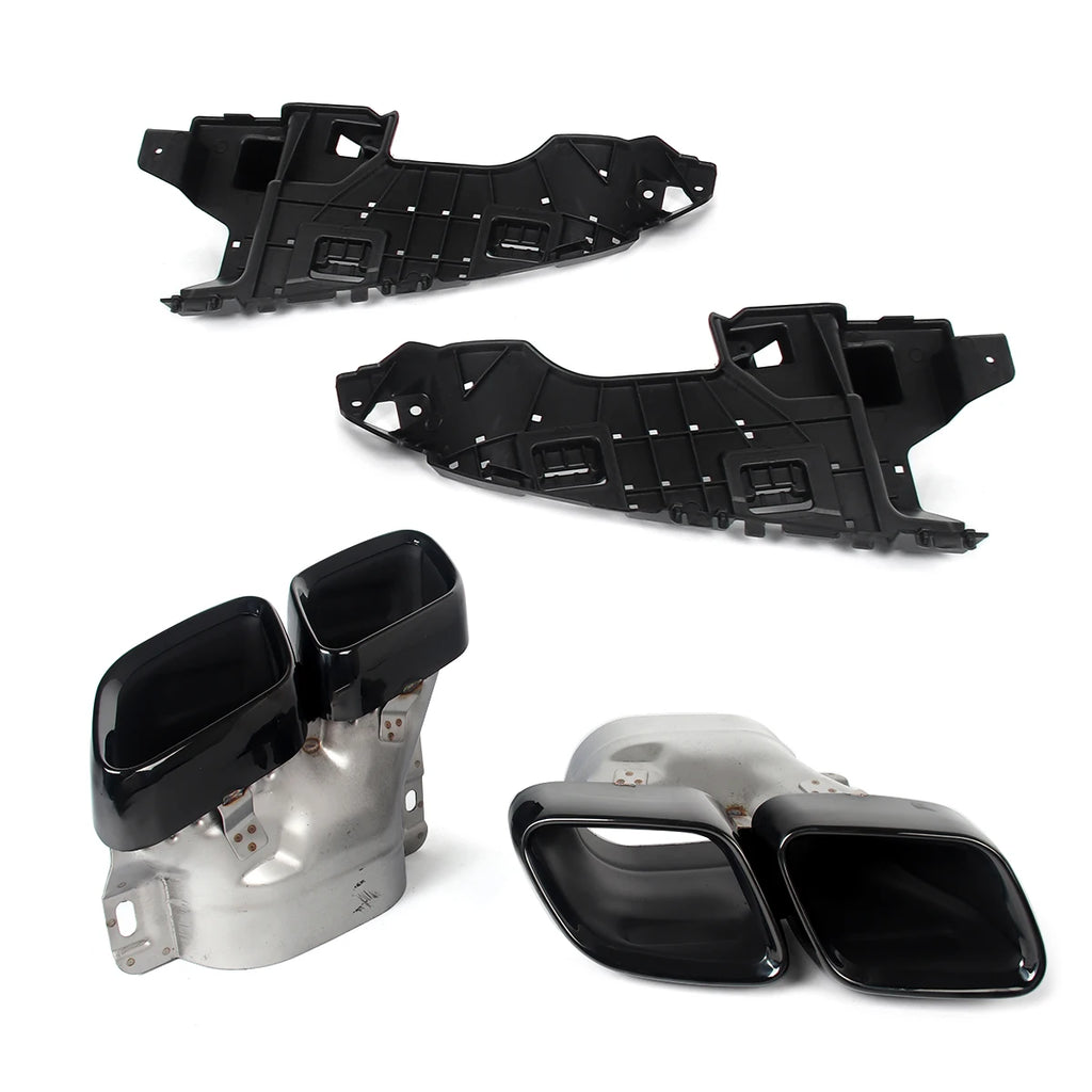 Heckdiffusor mit Endrohren im C63 Style für Mercedes-Benz C-Klasse C205 / A205 Coupé & Cabrio (2015–2018) – nur für AMG-Line Stoßstange