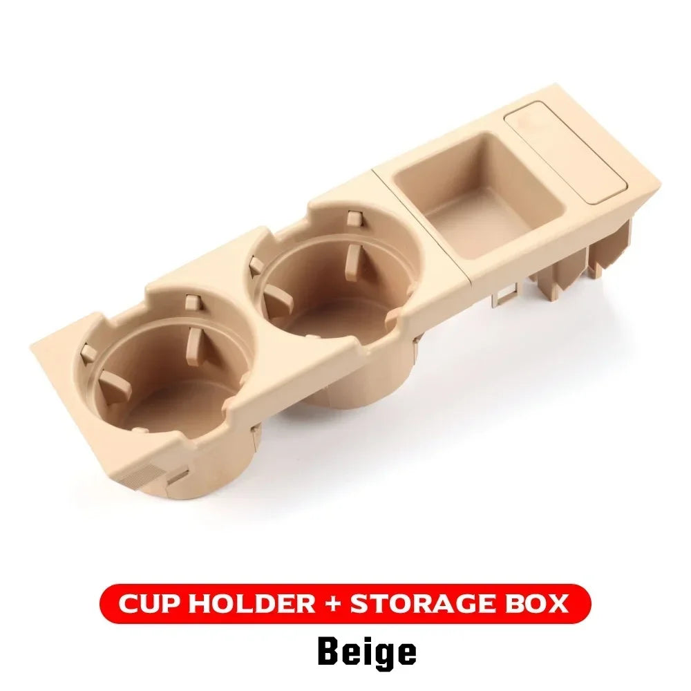 Doppelter Getränkehalter / Ablagefach Mittelkonsole für BMW 3er E46 (1998–2006) – Cup Holder + Münzfach, Ersatz für OEM 51168217953 / 51168217955