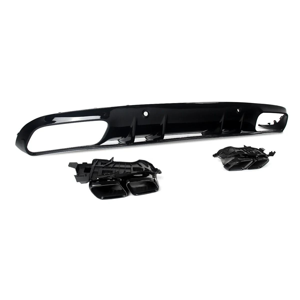 Heckdiffusor mit Endrohren im C63 Style für Mercedes-Benz C-Klasse C205 / A205 Coupé & Cabrio (2015–2018) – nur für AMG-Line Stoßstange