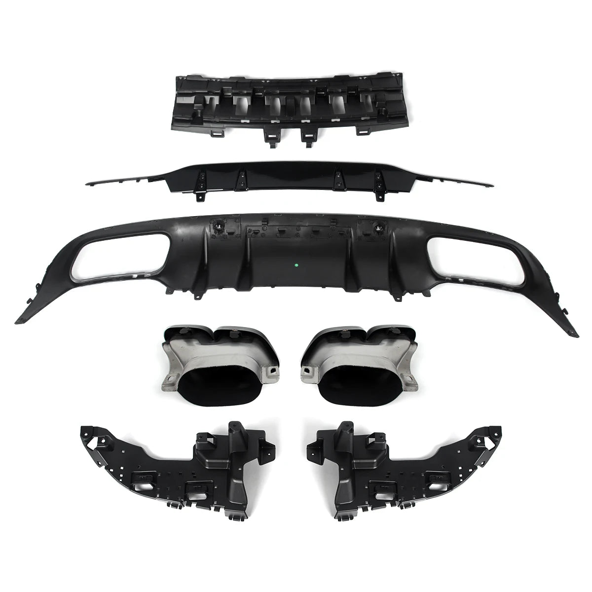 Heckdiffusor mit Endrohren im C63 Style für Mercedes-Benz C-Klasse C205 / A205 Coupé & Cabrio (2015–2018) – nur für AMG-Line Stoßstange