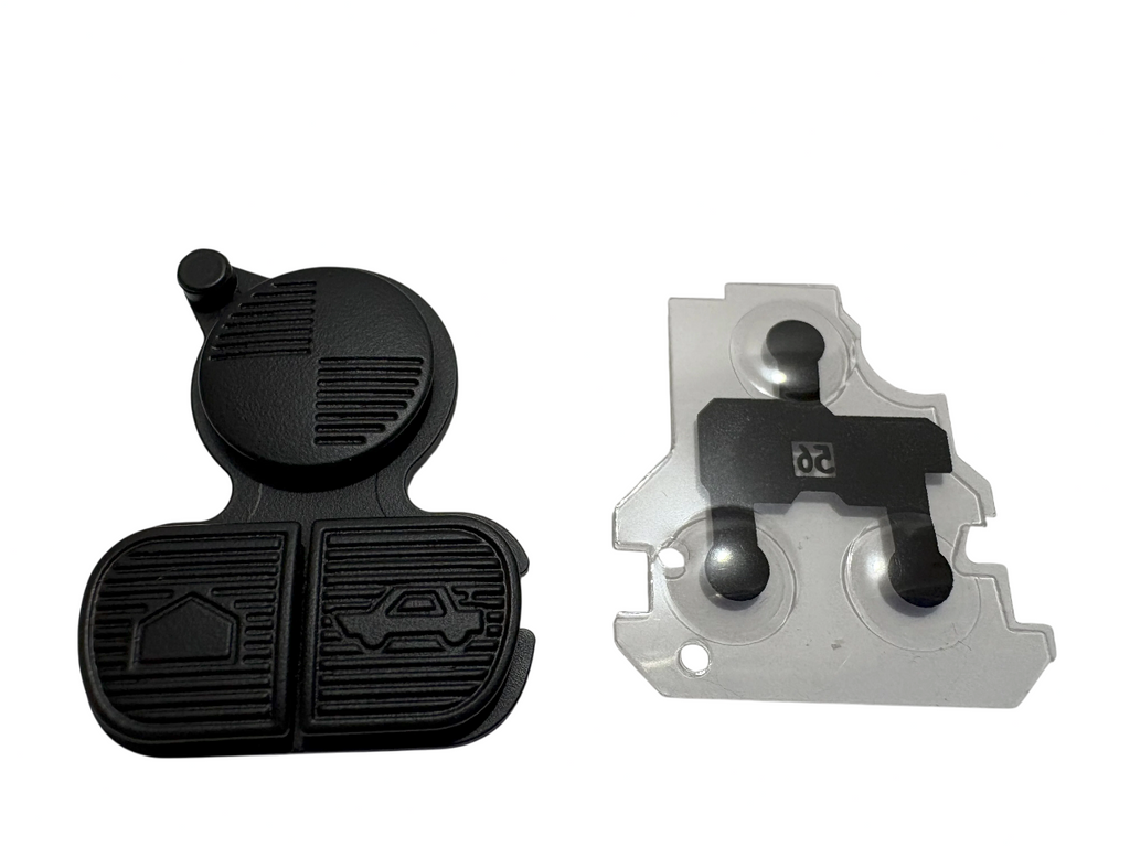 1x Ersatz-Gummipad für BMW Autoschlüssel Fernbedienung (3 Tasten) – E36 E38 E39 X3 X5 Z4 Z8 – inkl. Leitfolie – Hochwertiges Aftermarket-Produkt