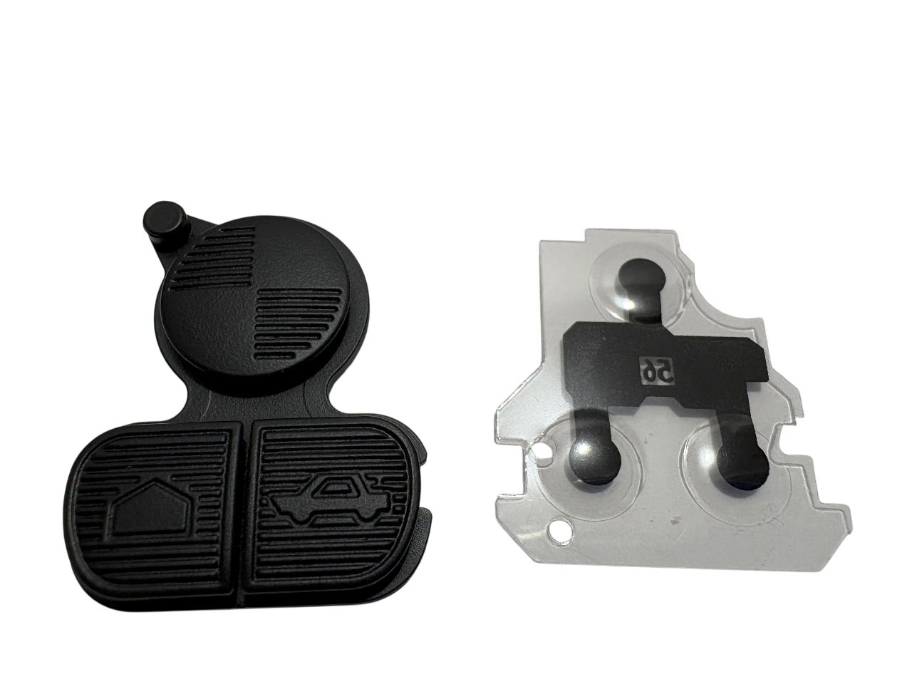 1x Ersatz-Gummipad für BMW Autoschlüssel Fernbedienung (3 Tasten) – E36 E38 E39 X3 X5 Z4 Z8 – inkl. Leitfolie – Hochwertiges Aftermarket-Produkt