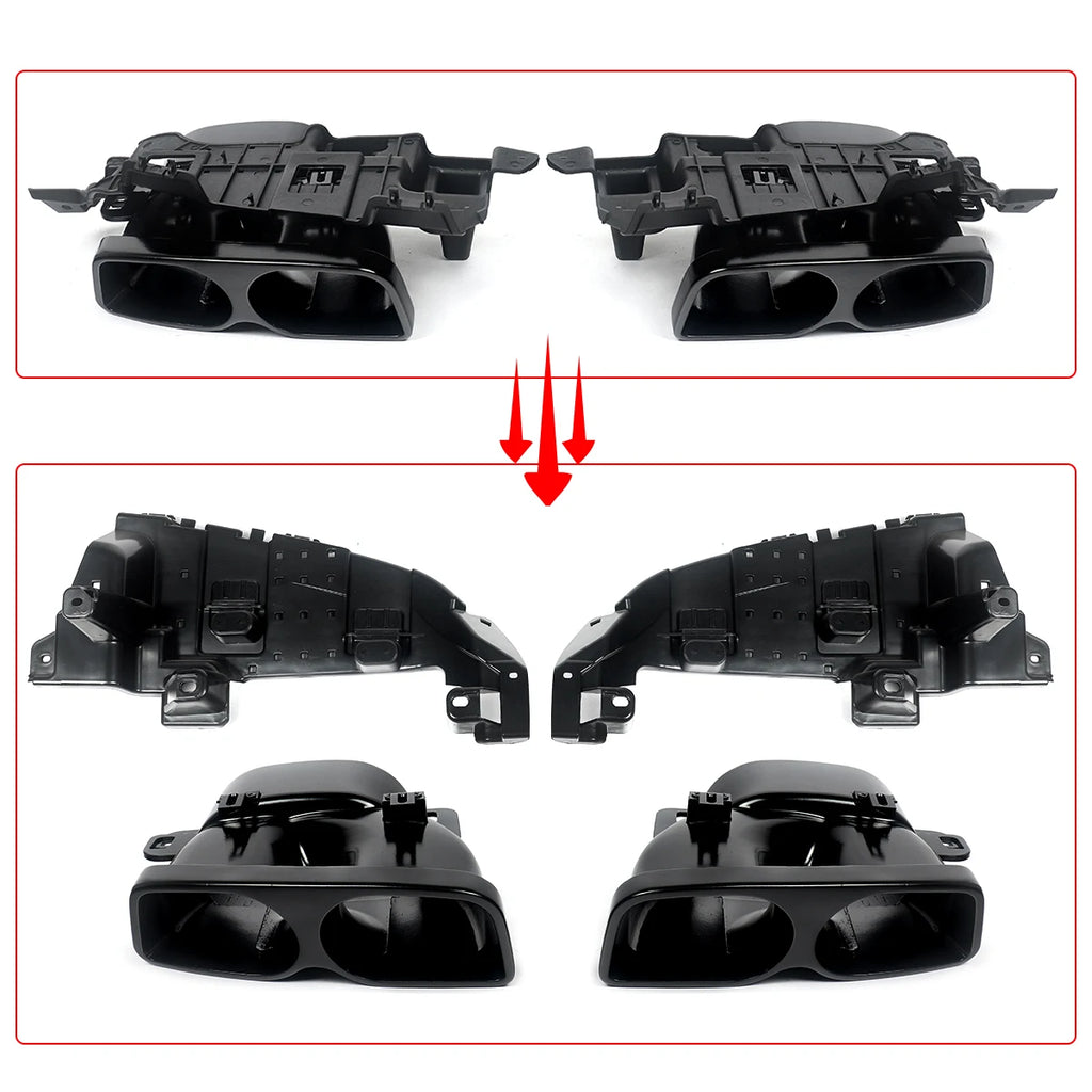 Heckdiffusor im Carbon-Look oder Schwarz für Mercedes C63/C63S/C43 AMG W205 Limousine (2015–2021) – inkl. Endrohrblenden