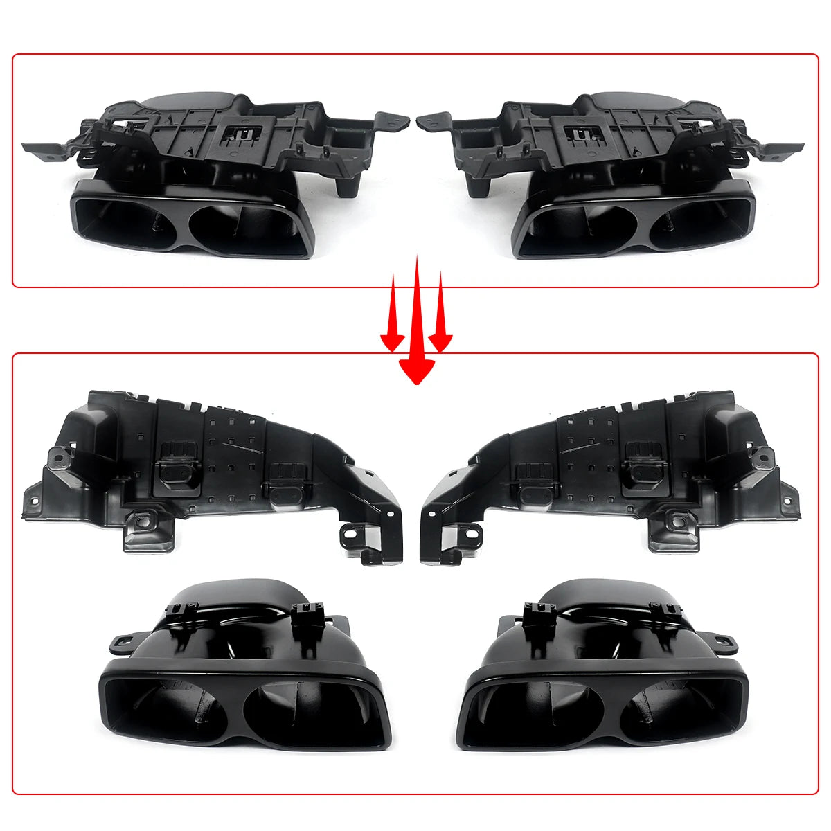 Heckdiffusor im Carbon-Look oder Schwarz für Mercedes C63/C63S/C43 AMG W205 Limousine (2015–2021) – inkl. Endrohrblenden